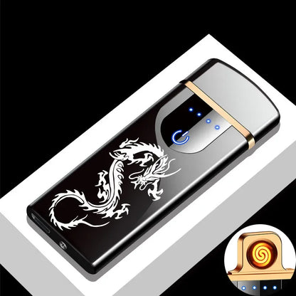 Rechargeable USB Arc Lighter Windproof Plasma Igniter for Candles Pipes Incense Coils Outdoor Camping Metal Touch Sensor LED Display