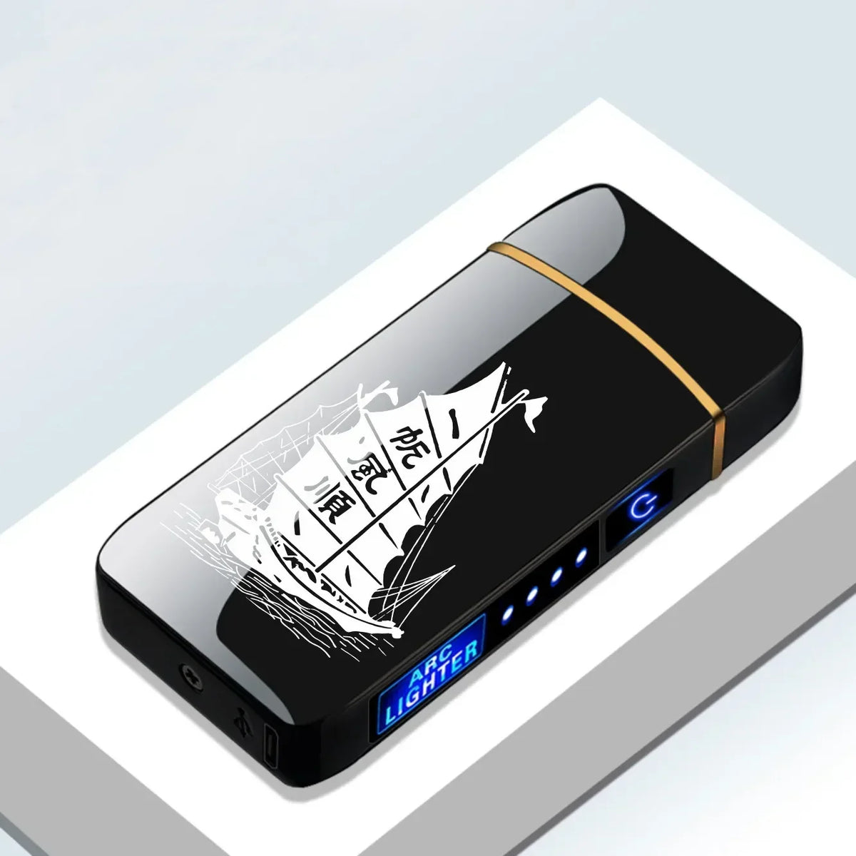 Rechargeable USB Arc Lighter Windproof Plasma Igniter for Candles Pipes Incense Coils Outdoor Camping Metal Touch Sensor LED Display
