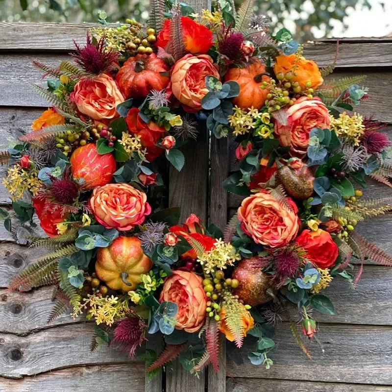 FALLWISP – Pumpkin Wreath for Charming Autumn Entryways