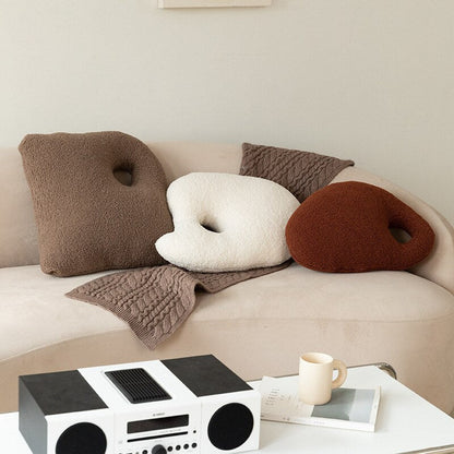 Fluffy Pebble Floor Cushions in Stone Shape | Plush Pillows for Home Decor