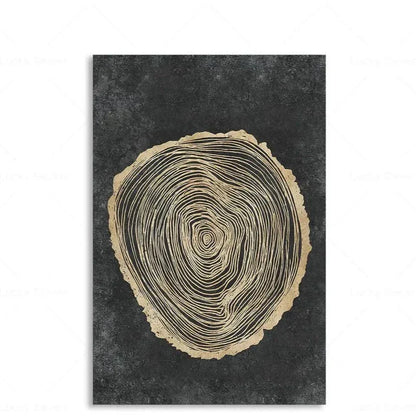 Botanical Growth Pattern Wall Art Canvas for Living Room, Bedroom & Office Décor | Natural Wood Grain Inspired Print