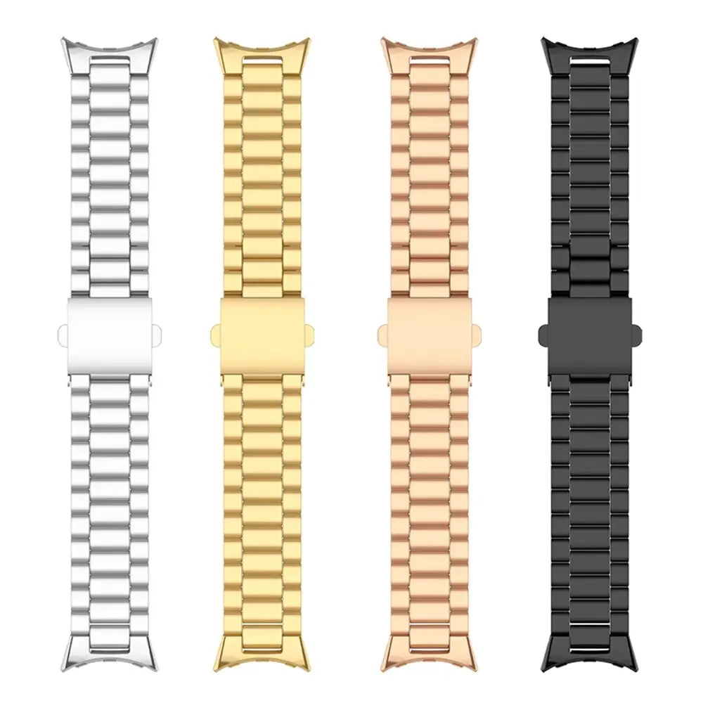 Steel Bracelet-Style Band for Google Pixel Watch & Pixel Watch 2 – Secure Link Design – Compatible with 41mm Case – 8 Finishes – Clasp