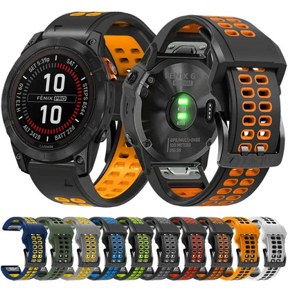 Silicone Sport Watch Band 22mm 26mm Quick Release Strap for Active Lifestyle Fitness Running Gym Workout Wearable Accessory Replacement