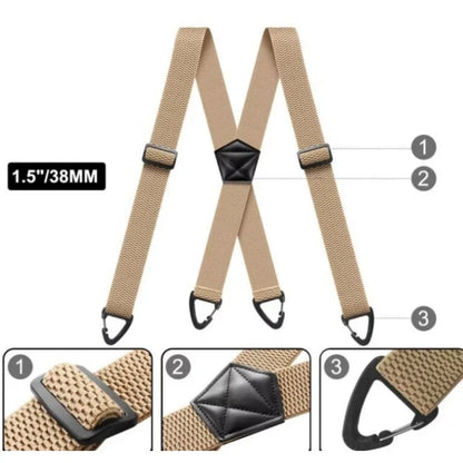 Adjustable Work Suspenders with Metal Clips – X-Back & Y-Back Designs for Men