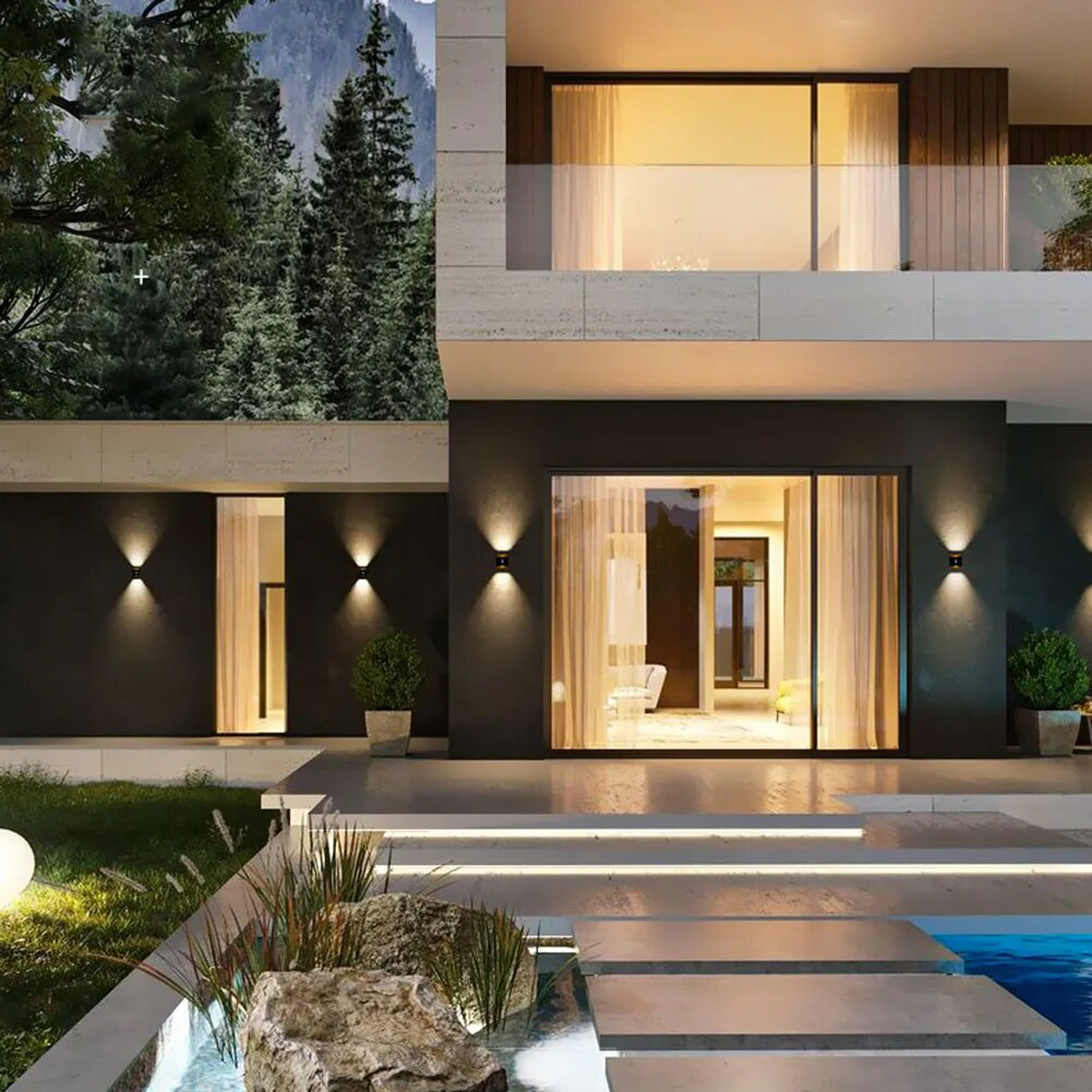 LED Outdoor Wall Sconce Weatherproof Up Down Light Aluminum Fixture for Patio Entry Garage Commercial Exterior Lighting