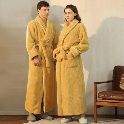 Ortekor Flannel Winter Bathrobe | Men's Robe with Adjustable Sash | Cozy Comfort for Cold Days