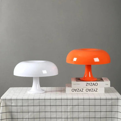 Mushroom Nightstand Light 11 Inches Tall Orange Accent Lamp for Bedroom Desk Bedside Reading Modern Retro Dome Shape Soft Glow Small Space L