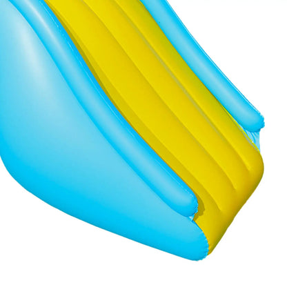 Kids Backyard Splash Ramp 71 in × 35 in Blue Yellow Poolside Water Toy Outdoor Inflatable Summer Activity for Toddlers Ages 3-8 Garden Beach