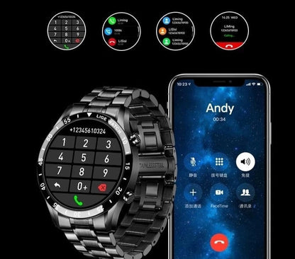4G Smartwatch with Built-In Calling & Keypad – Metal Band Wrist Phone for Calls, Messaging & Fitness Tracking