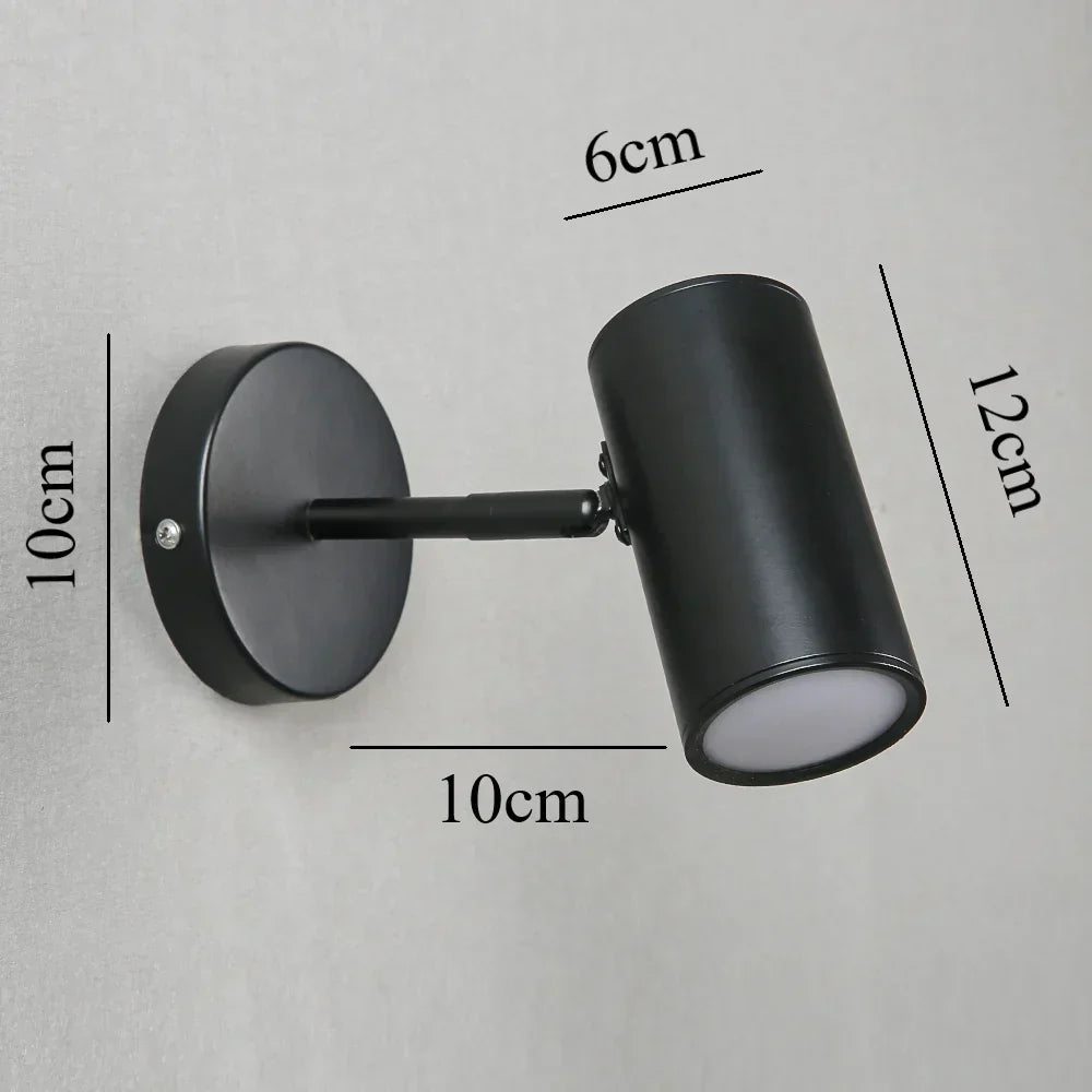 Adjustable Rotating Metal Wall Sconce with Integrated LED for Bedroom Reading Accent Lighting Hallway Art Display Task Light