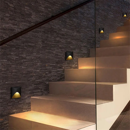 Recessed LED Step Light Fixture 3W Outdoor Weatherproof Stair and Pathway Wall Mount Lighting for Deck Porch Garden Exterior Illumination