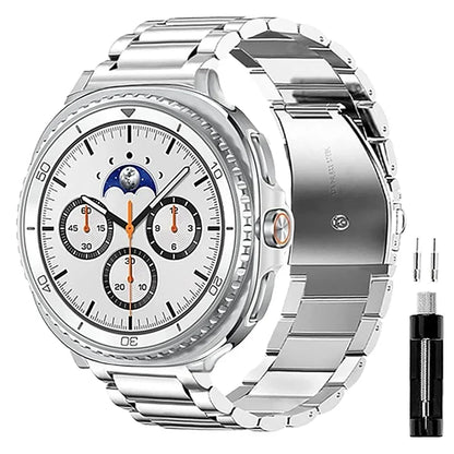 Stainless Steel Link Band for Galaxy Watch 9, Watch 8 & Watch 8 Classic – Premium Metal Bracelet Strap with Quick-Release Links – Fits