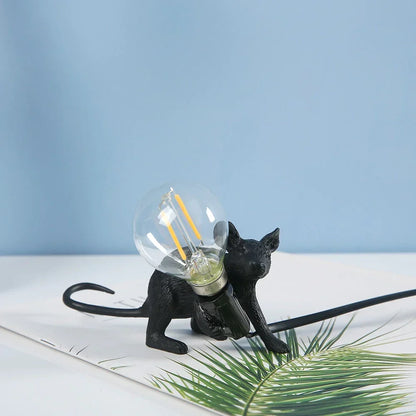 Whimsical Mouse Table Lamp with LED Light – Charming Resin Animal Décor for Bedroom, Living Room & Kids Room