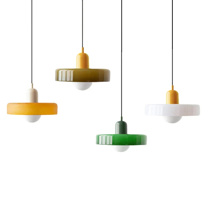 Two-Tone Glass Drop Ceiling Light Fixture for Kitchen Island Dining Room Modern Hanging Lamp