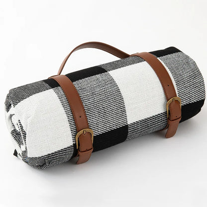 Waterproof Picnic Blanket with Shoulder Strap – Foldable Beach & Park Mat for Outdoor Adventures