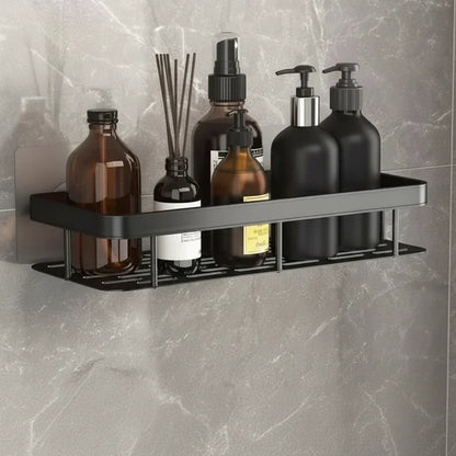 Wall Mount Adhesive Shower Caddy Corner Organizer – No-Drill Waterproof Storage Rack for Bathroom, Toilet & Sink – ABS & Steel in Black or S