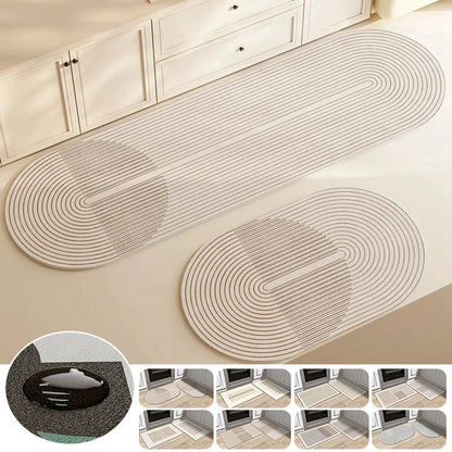 Bath Mats for Bathroom Floor, Non Slip Stone Bath Mat with Rubber Backing, Absorbent Diatomite Bath Mat for Kitchen