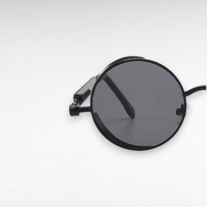 Vintage Round Sunglasses Polarized UV400 Protection Metal Frame Gothic Industrial Design for Men Women Everyday Outdoor