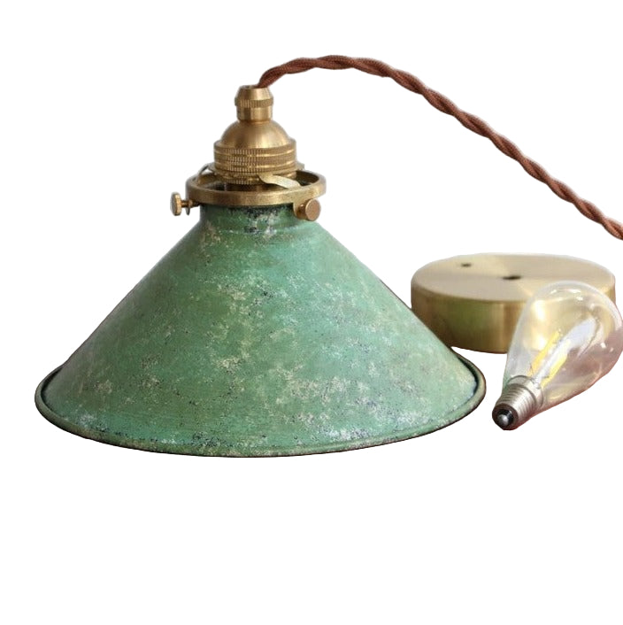 Iron Overhead Fixture 14-Inch Shade Blue Adjustable Drop Height E27 Socket Dining Counter Island Task Lighting Modern Vintage Warehouse Farm