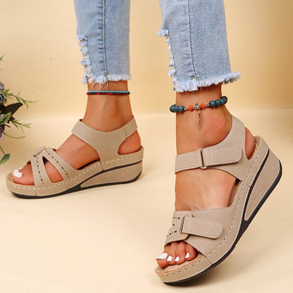 Women's Arch Support Sandals with Adjustable Hook & Loop Straps – Cushioned Footbed, Anti-Slip Sole for All-Day Comfort, Summer Walking