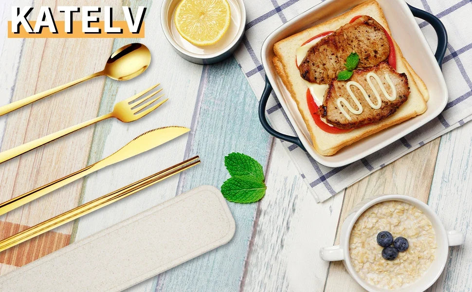 Eco-Friendly | Stainless Steel Cutlery Set with Portable Design | Durable Silverware for Everyday Dining