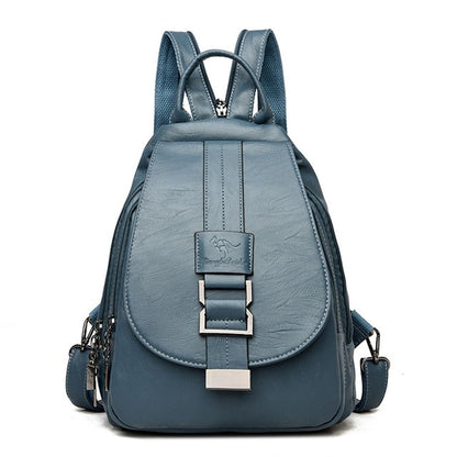 Women's Leather Backpack Purse | Convertible Shoulder Bag for Work & Travel | Handcrafted Premium Cowhide | Multi-Pocket Design