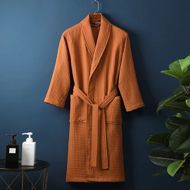 Soft Cotton Bathrobe for Women & Men – Cozy Lounge Robe After Shower Spa Hotel Home – Breathable Comfort Fit Loungewear