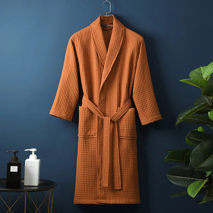 Soft Cotton Bathrobe for Women & Men – Cozy Lounge Robe After Shower Spa Hotel Home – Breathable Comfort Fit Loungewear