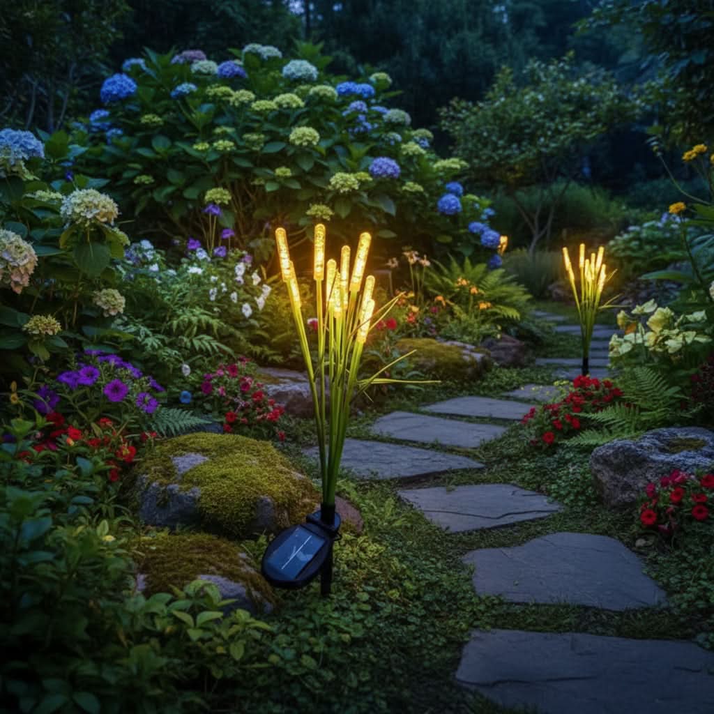 REEDLIVA – Luces solares de caña para decoración de jardines exteriores