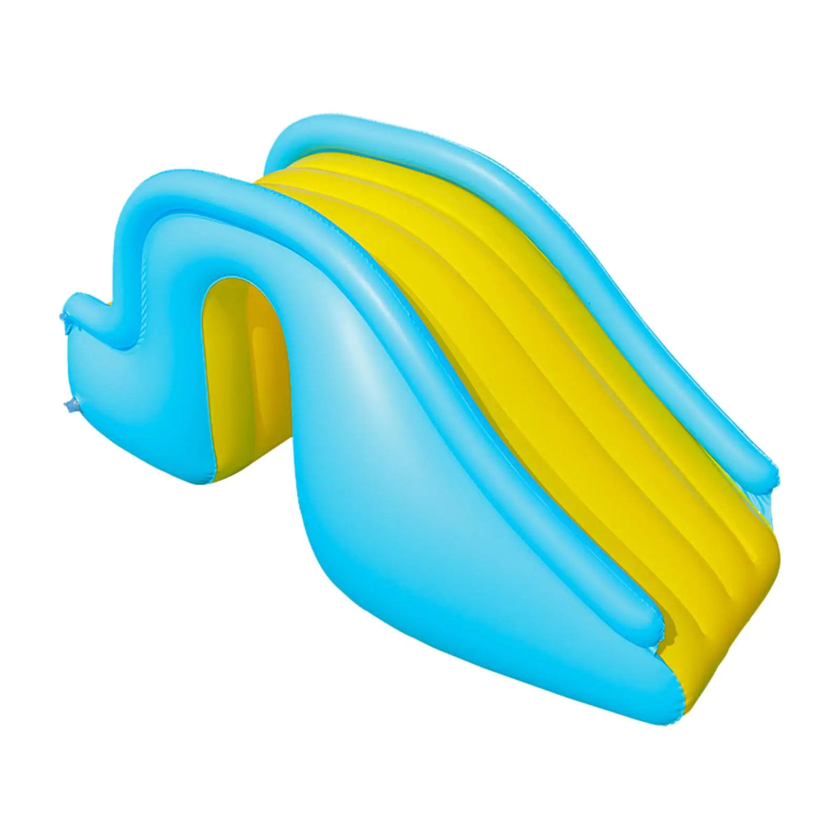Kids Backyard Splash Ramp 71 in × 35 in Blue Yellow Poolside Water Toy Outdoor Inflatable Summer Activity for Toddlers Ages 3-8 Garden Beach