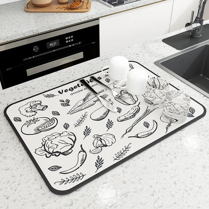 Sink Area Floor Runner 20×24 inch Green Microfiber Ultra-Absorbent Quick-Dry Anti-Slip Backing Machine Washable for Kitchen Dishwasher Cookt