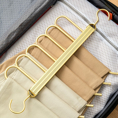 Multi-Tier Closet Hanger for Pants Storage 6-Level Rotating Hook Space Organizer for Jeans Slacks Scarves 14 in Wide Lightweight Aluminum Ra