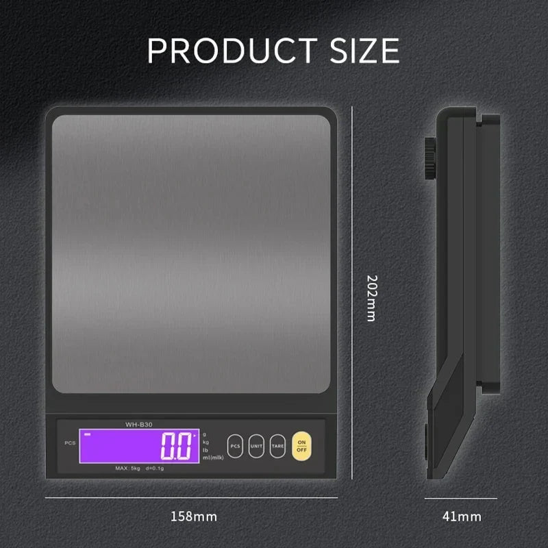 Báscula de cocina digital impermeable – Capacidad de 11 lb / 1 oz o 22 lb / 0.04 oz, báscula de cocina LCD recargable para preparación de comidas, repostería y porciones