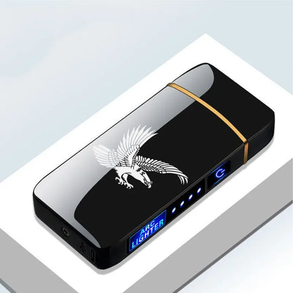 Rechargeable USB Arc Lighter Windproof Plasma Igniter for Candles Pipes Incense Coils Outdoor Camping Metal Touch Sensor LED Display