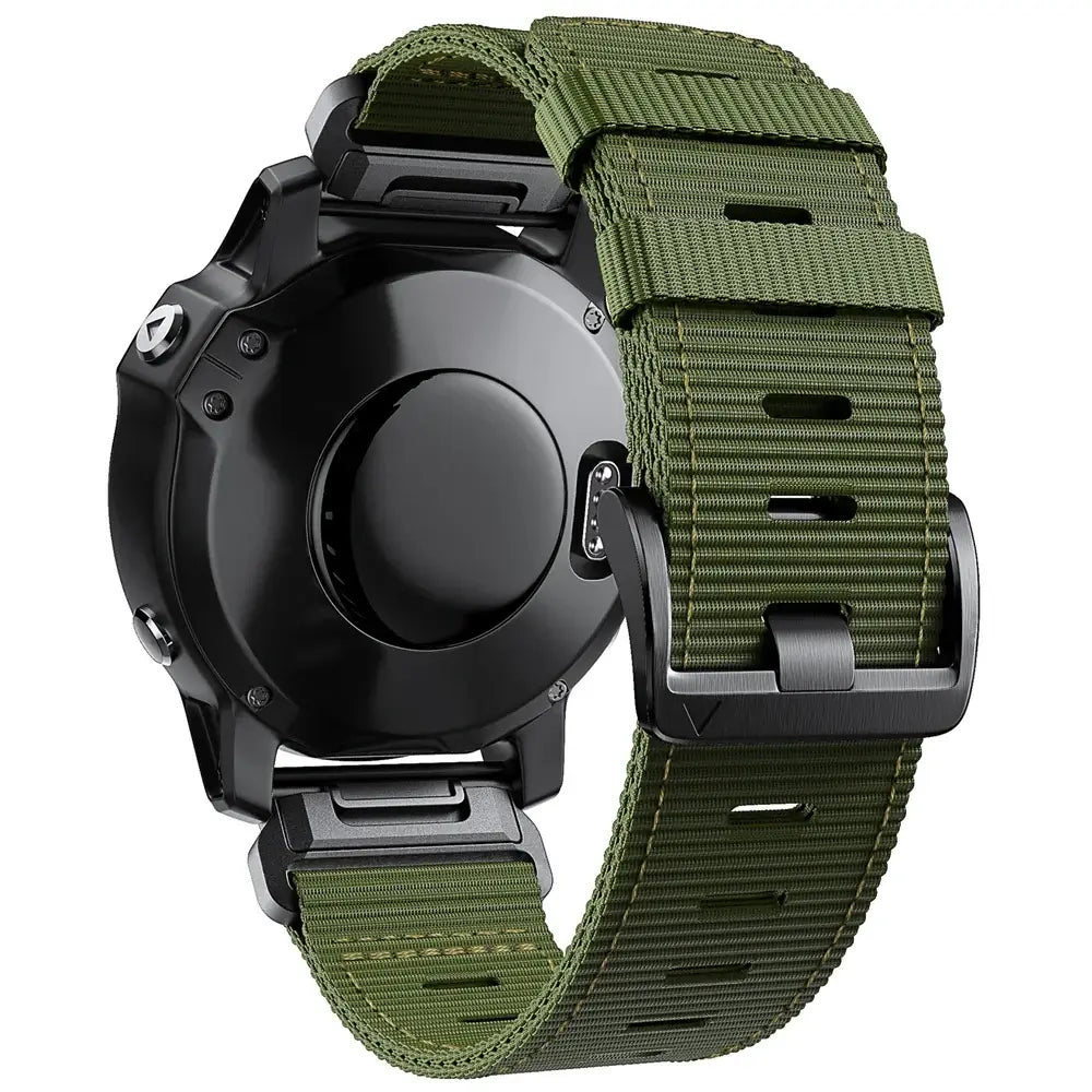 Tactical Woven Smartwatch Strap | Quick-Release Replacement Band for Fitness Tracking | Adjustable Lightweight Nylon Wristband
