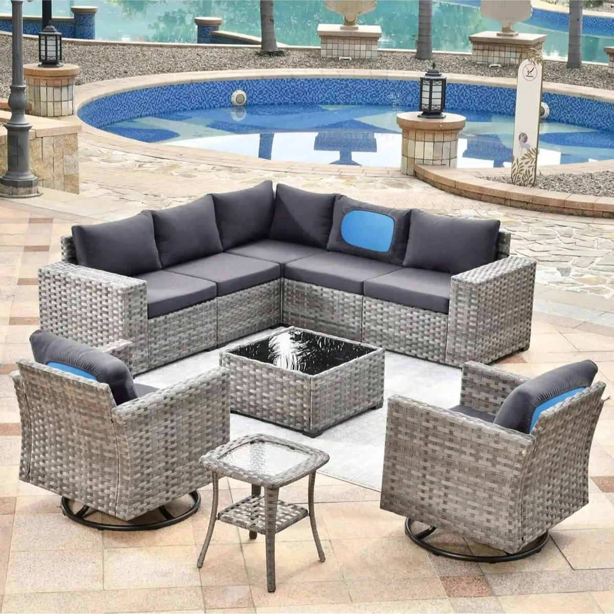 PALMFLOW – Fundas de cojín antideslizantes para la protección de muebles de patio