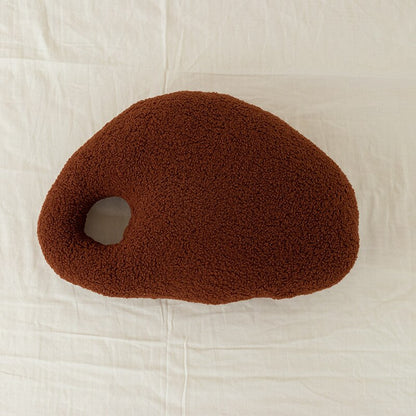 Fluffy Pebble Floor Cushions in Stone Shape | Plush Pillows for Home Decor