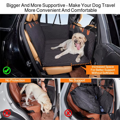 Soluciones para viajes con mascotas | Funda impermeable para asientos de coche con extensión para el asiento trasero | Protección duradera para viajes cómodos