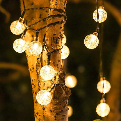 Guirnalda de luces solares de 30 pies con sensor automático de anochecer, luces LED impermeables para decoración de jardín, patio, senderos, paisajismo e iluminación exterior
