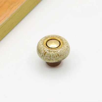 Round Ceramic Furniture Pull 1.3 Inches for Kitchen Drawers Cabinets Cupboard Dresser Bathroom Vanity Wardrobe Refresh Hardware Upgrade Repl