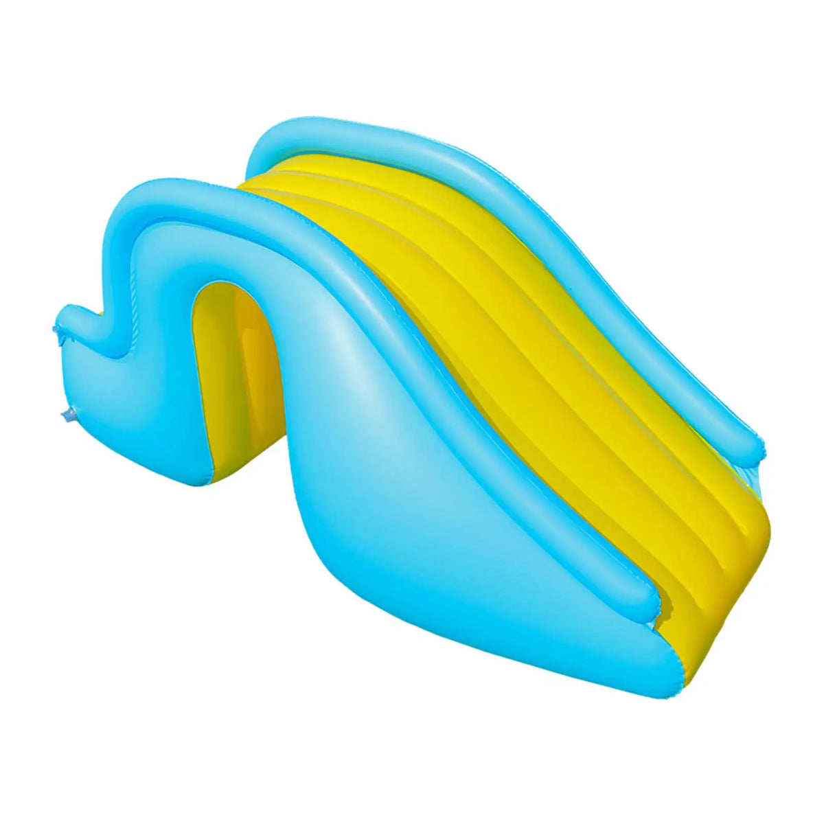 Kids Backyard Splash Ramp 71 in × 35 in Blue Yellow Poolside Water Toy Outdoor Inflatable Summer Activity for Toddlers Ages 3-8 Garden Beach