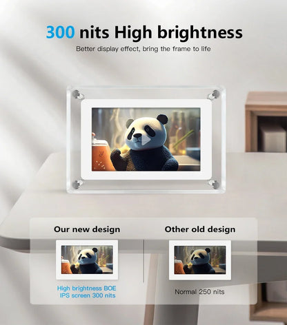 5-Inch IPS Digital Picture Frame with Rechargeable Battery | Tabletop Photo & Video Display for Desk & Home | HD Media Player with USB &