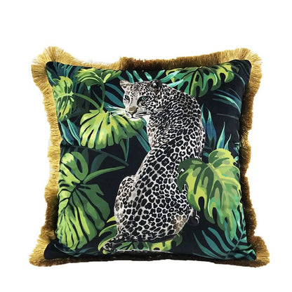JUNGLELIVA – Retro Jungle Animal Cushion Cover for Sofa Decor