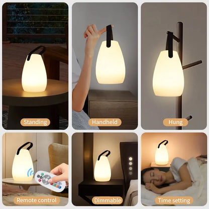 Rechargeable LED Mood Lamp 10 inch Cordless Waterproof 8-Color Remote-Controlled Accent Light for Deck Patio Poolside Backyard Entertaining