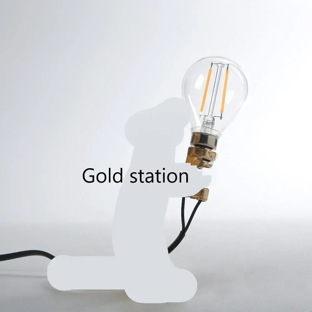 Whimsical Mouse Table Lamp with LED Light – Charming Resin Animal Décor for Bedroom, Living Room & Kids Room