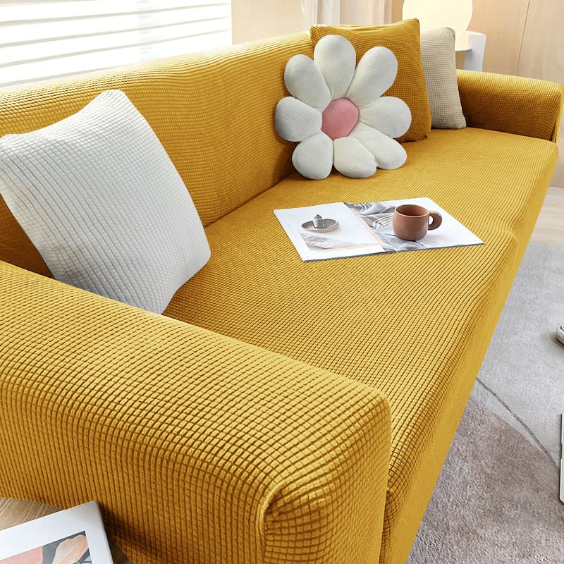 Stretchy Sofa Slipcover with Non-Slip Grip for Living Room – Fits 1 to 4 Seater Couches, Pet-Proof Furniture Protection