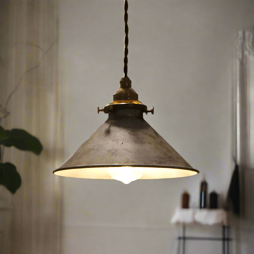 Iron Overhead Fixture 14-Inch Shade Blue Adjustable Drop Height E27 Socket Dining Counter Island Task Lighting Modern Vintage Warehouse Farm