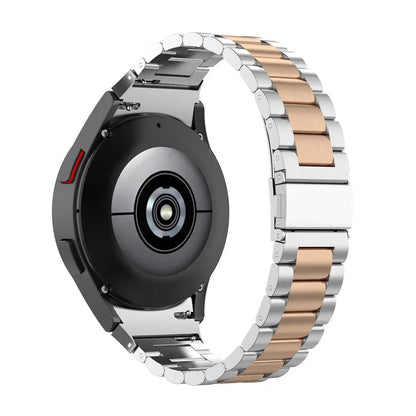 Leather & Steel Smartwatch Strap for Galaxy Watch 5 – Adjustable Wristband in Multiple Finishes