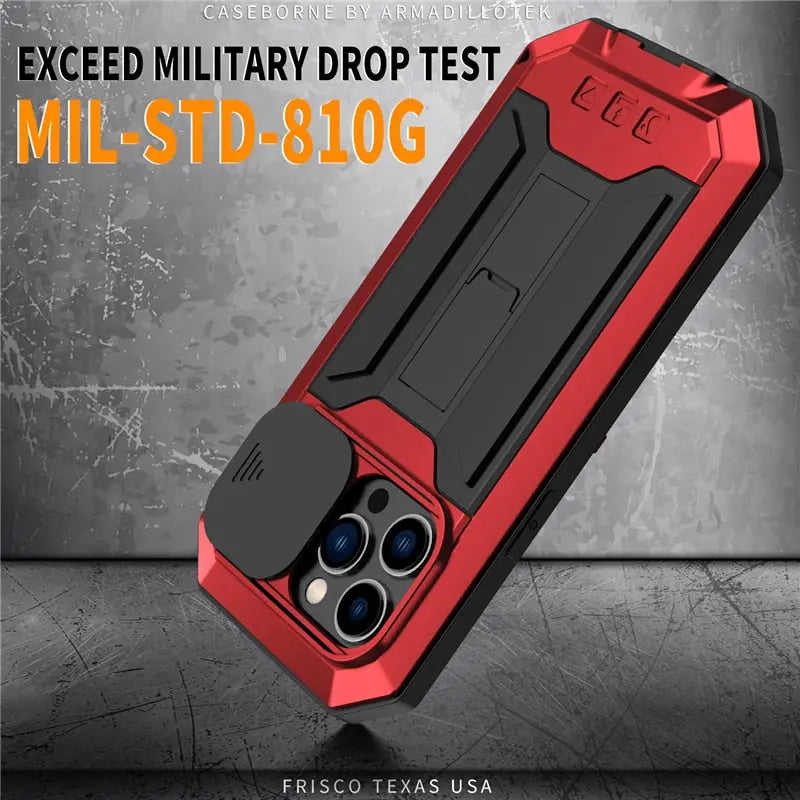 Military-Grade iPhone 14/13 Case with Built-In Screen Shield – Full-Body Defense for Drop, Scratch & Impact