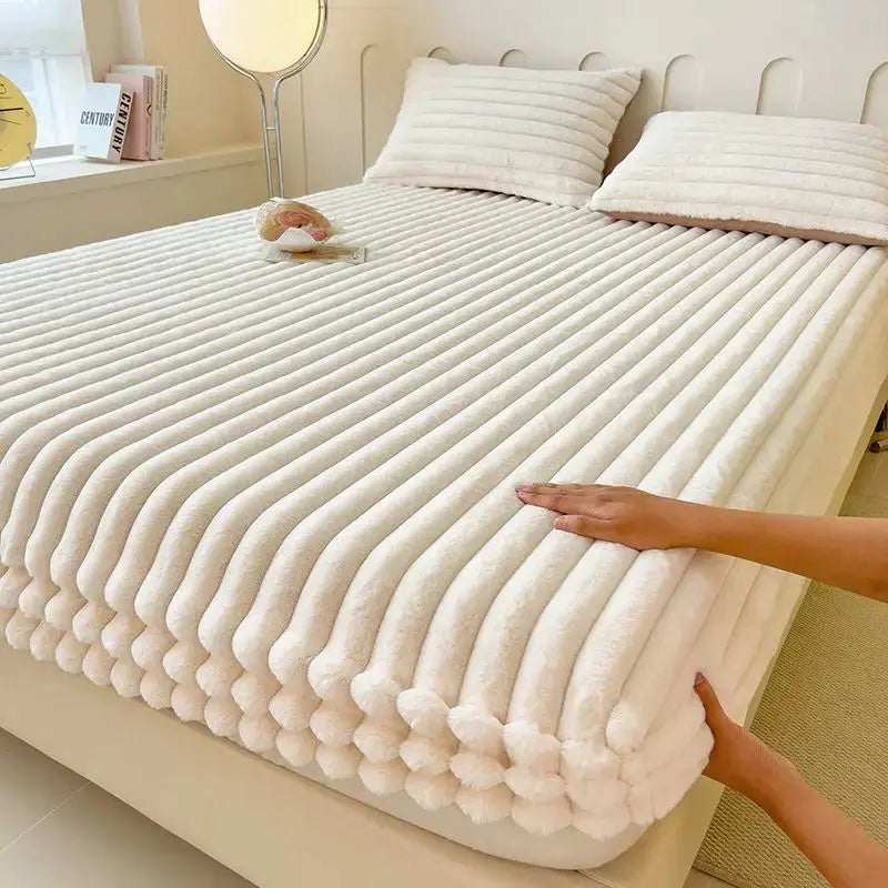 Ortekor Luxurious Faux Fur Bed Sheet | Deep Pocket Design for Ultimate Comfort